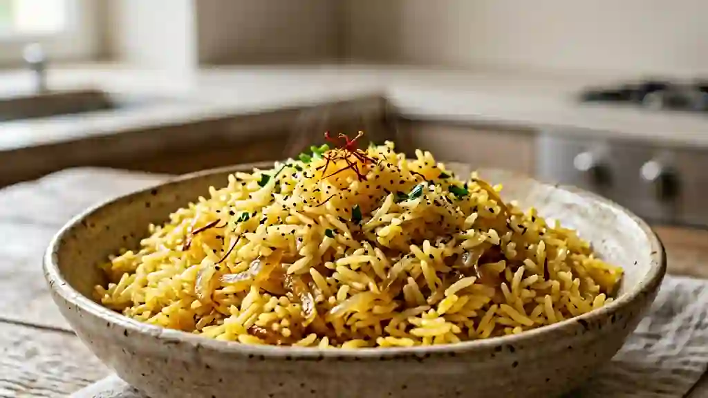 Riz Perse au Safran et Oignons Fondants - Photo de présentation