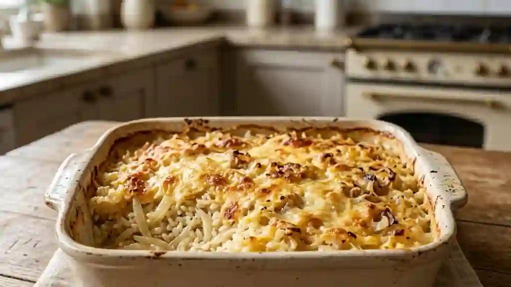Gratin de riz fondant à la crème - Photo de présentation