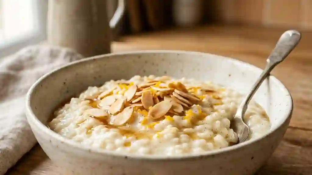 Riz au lait d'amande vanillé ultra-crémeux - Photo de présentation