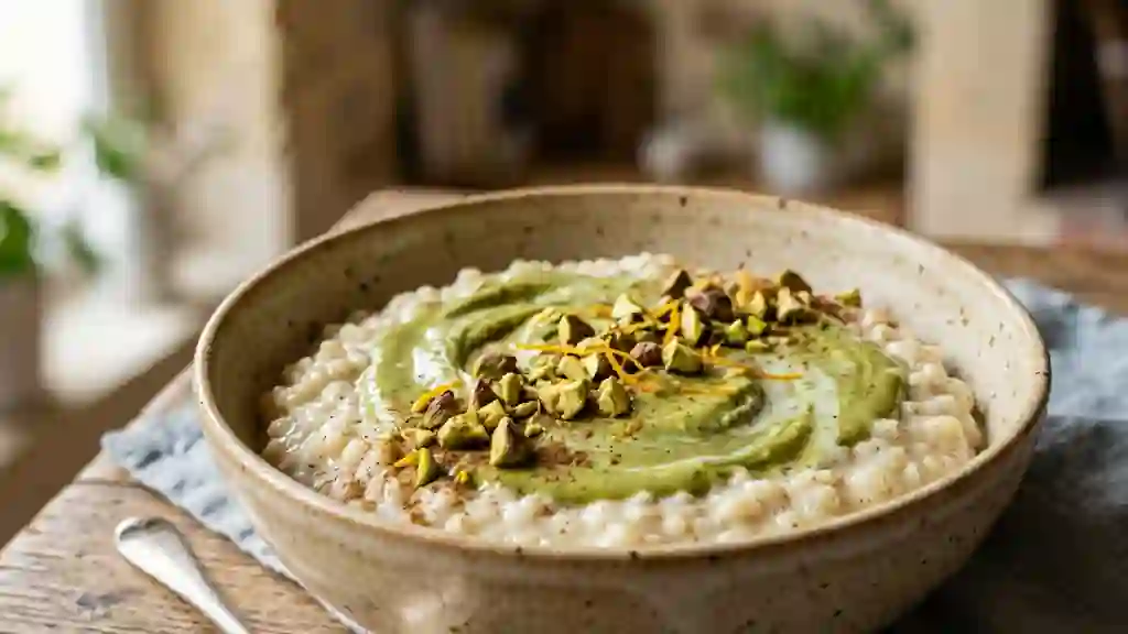 Riz au lait onctueux, pistache et épices douces - Photo de présentation