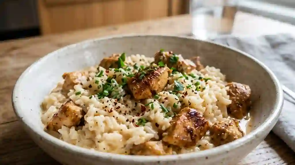 Riz au poulet onctueux au paprika - Photo de présentation