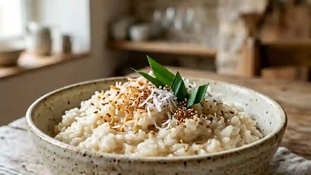 Riz coco onctueux au parfum de pandan - Photo de présentation