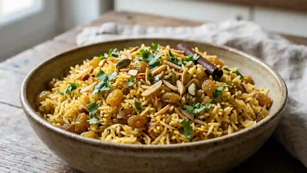 Riz basmati aux épices et amandes torréfiées - Photo de présentation