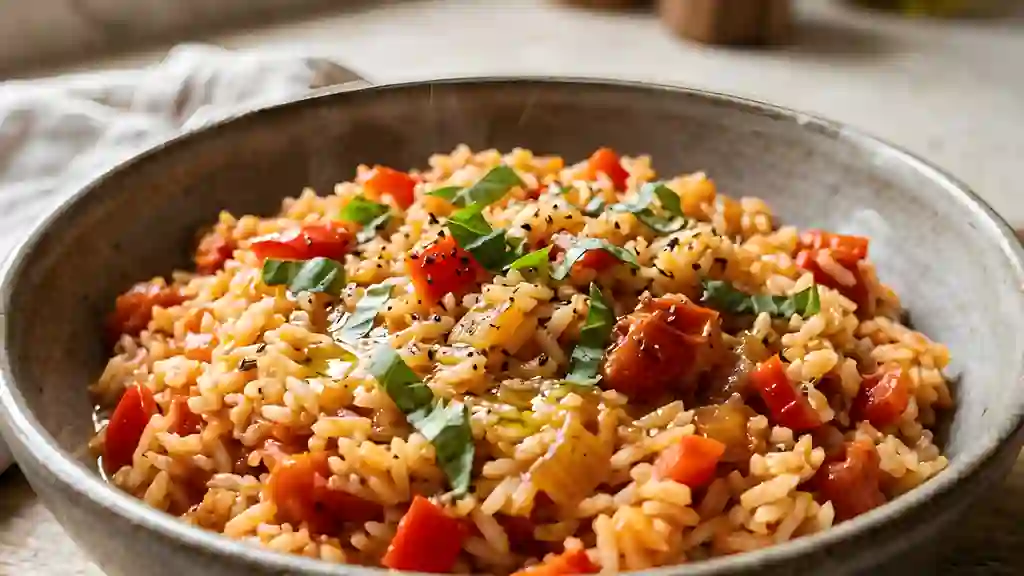 Riz méridional fondant aux poivrons - Photo de présentation