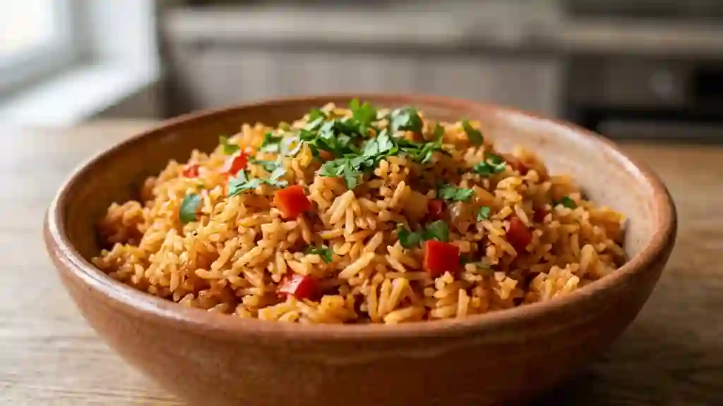 Riz mexicain fondant au cumin et poivrons - Photo de présentation