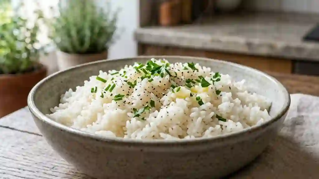 Riz perlé onctueux au bouillon de légumes - Photo de présentation