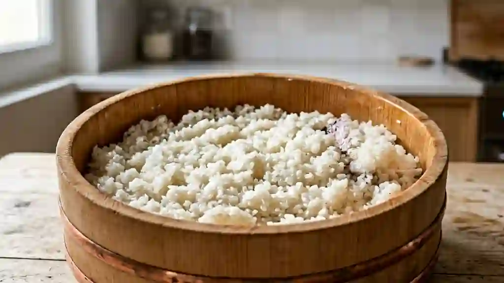 Riz à sushis collant et nacré - Photo de présentation