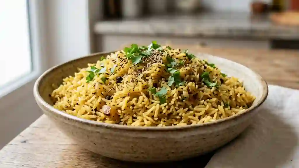 Riz basmati doré aux épices d'Orient - Photo de présentation