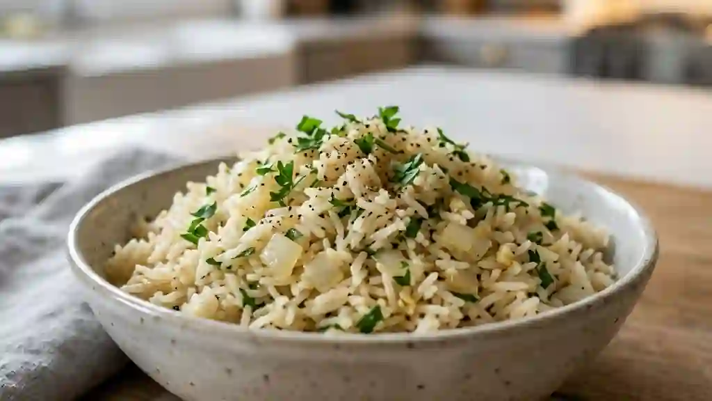 Riz pilaf basmati fondant et bien grainé - Photo de présentation