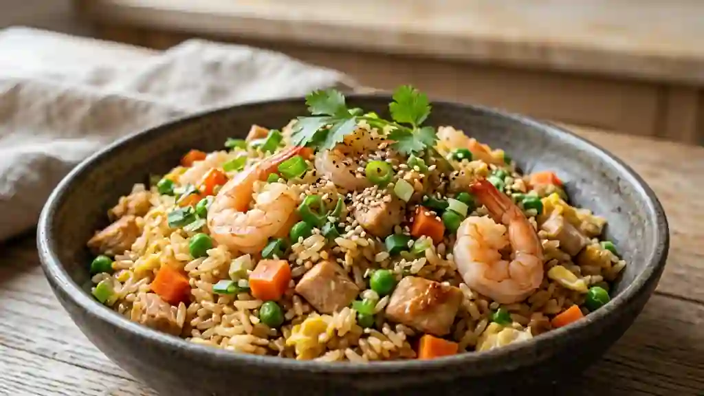 Riz sauté Terre-Mer au Wok - Photo de présentation