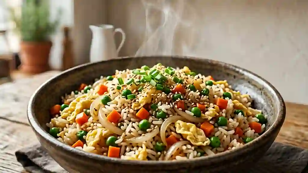 Riz sauté aux légumes croquants - Photo de présentation