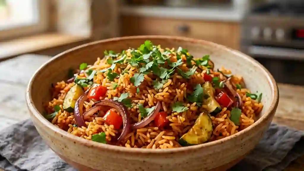 Riz Tandoori Crémeux aux Légumes Croquants - Photo de présentation