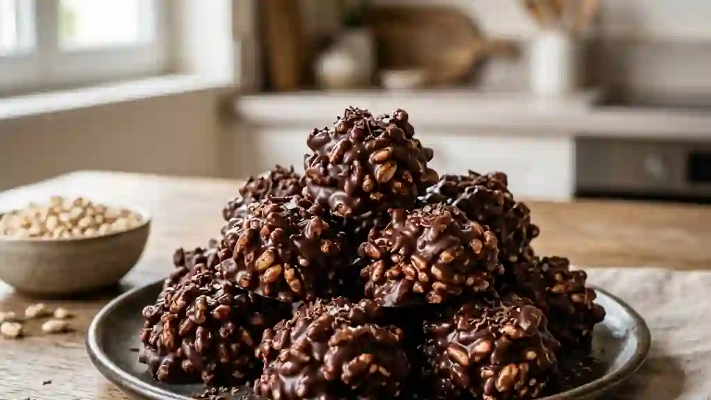 Rochers chocolatés au riz soufflé - Photo de présentation