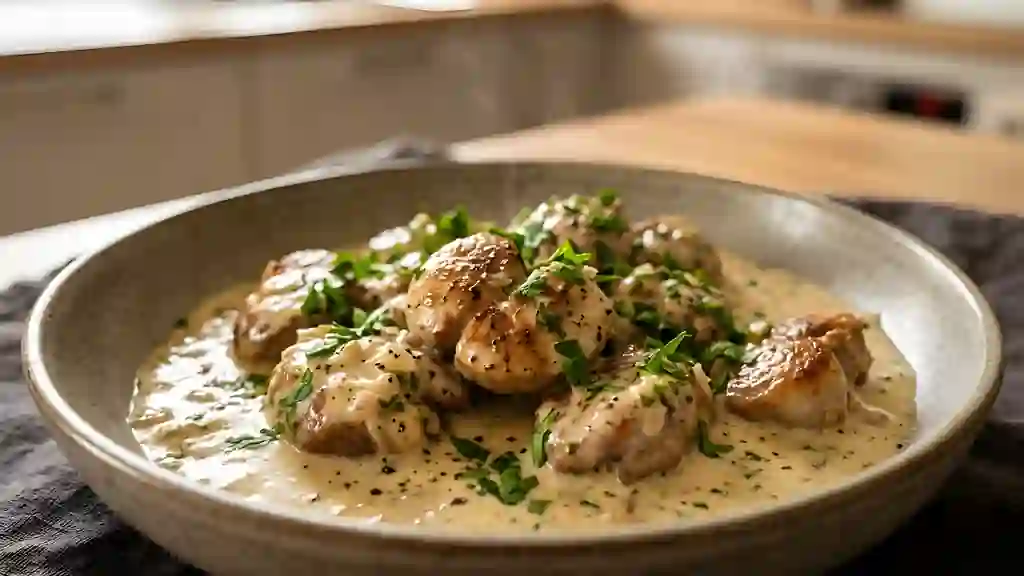 Rognons blancs fondants à la crème et vin blanc - Photo de présentation