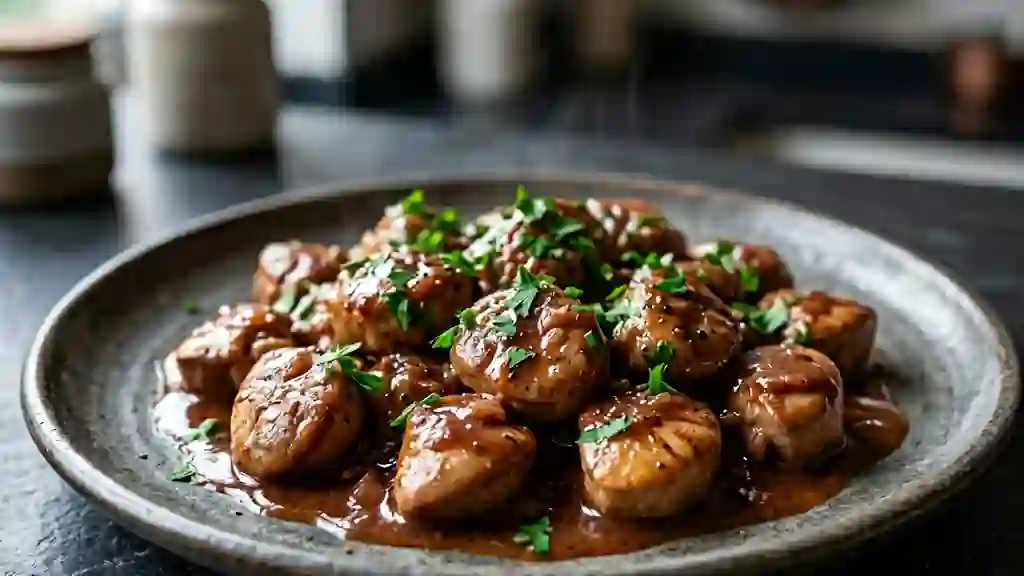 Rognons de porc fondants sauce Madère - Photo de présentation