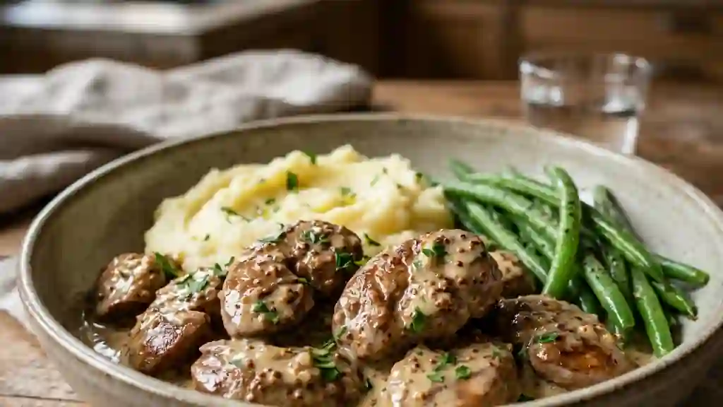 Rognons de porc fondants sauce moutarde - Photo de présentation