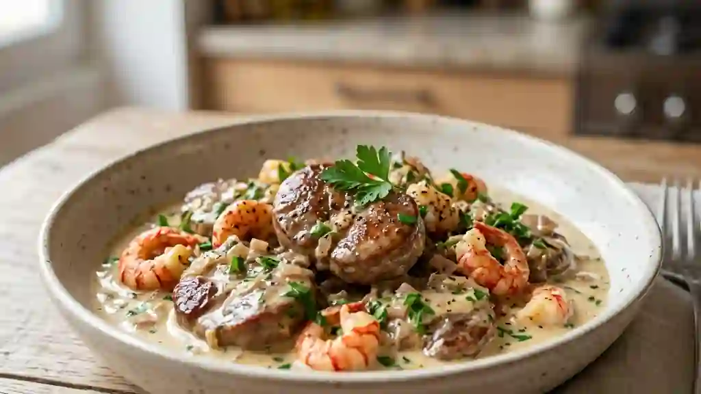 Rognons de veau crème et écrevisses - Photo de présentation