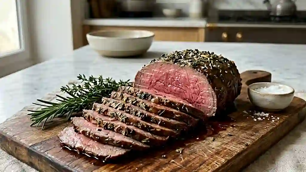Rosbeef fondant à la moutarde et herbes - Photo de présentation