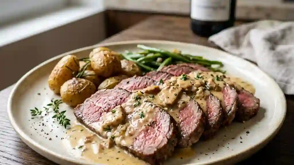 Rosbeef fondant au Foie gras et Champagne - Photo de présentation