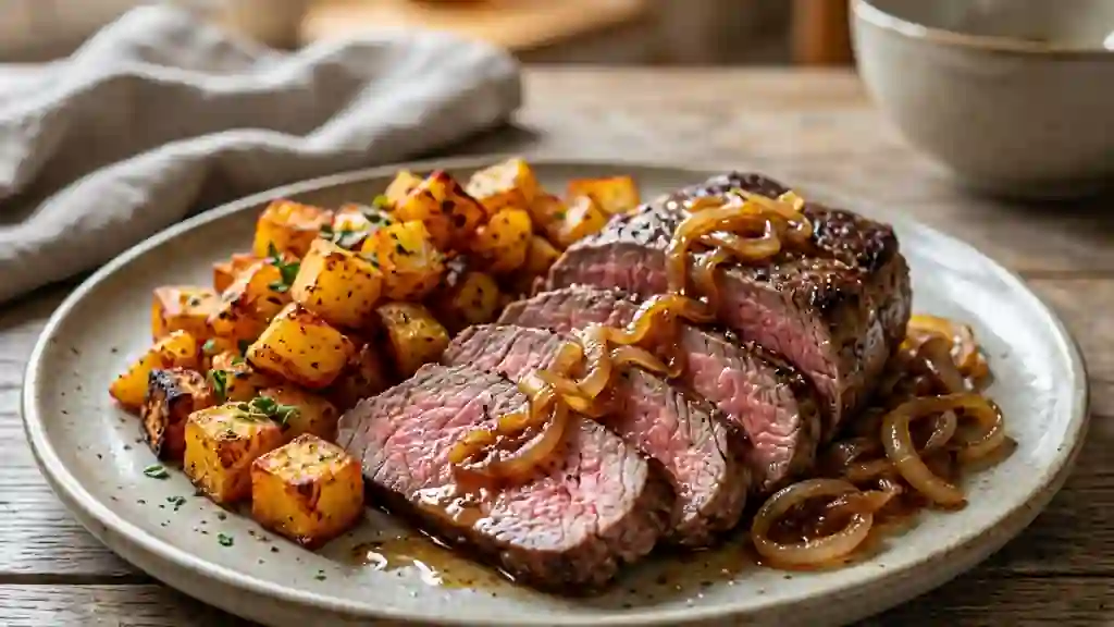 Rosbif fondant, pommes de terre crousti-paprika - Photo de présentation