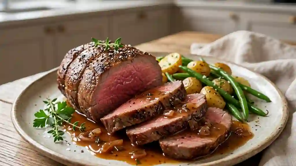 Rôti de Bœuf Fondant et sa Sauce Madère - Photo de présentation