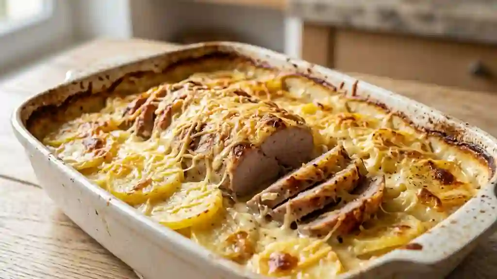 Rôti de dindonneau fondant et son gratin doré - Photo de présentation