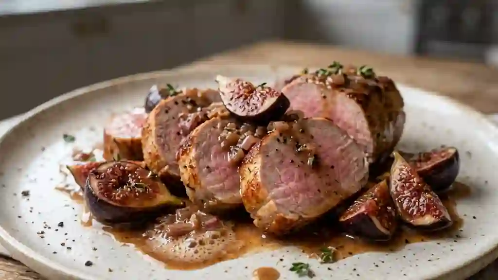 Rôti de porc fondant aux figues et porto blanc - Photo de présentation