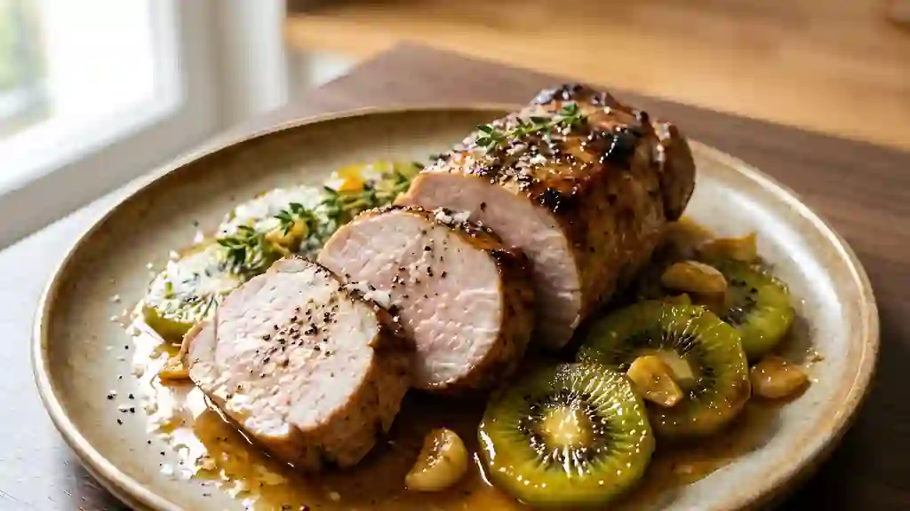 Rôti de porc aux kiwis caramélisés - Photo de présentation
