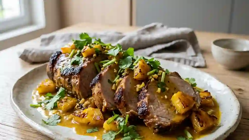 Rôti de porc fondant à l'ananas et coco - Photo de présentation