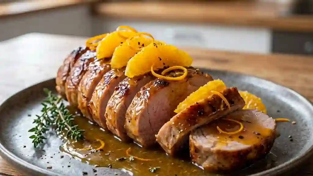 Rôti de porc fondant orange et curaçao - Photo de présentation