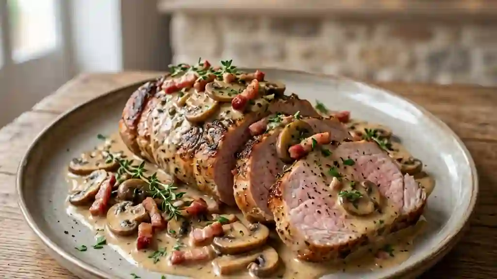 Rôti de porc fondant aux lardons fumés - Photo de présentation