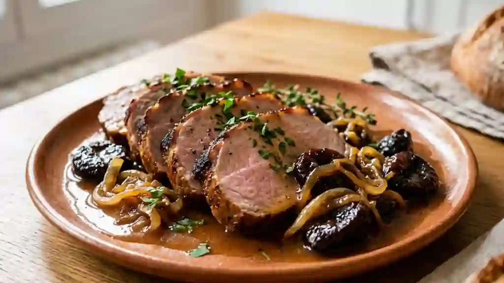 Rôti de porc fondant aux pruneaux confits - Photo de présentation