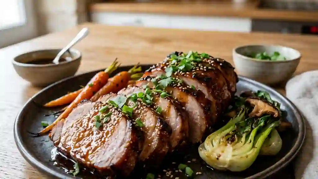 Rôti de porc laqué au miel et cinq épices - Photo de présentation