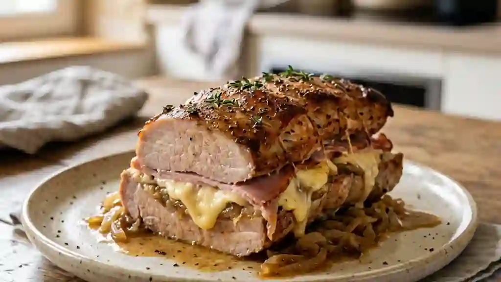 Rôti de porc Orloff fondant et crémeux - Photo de présentation