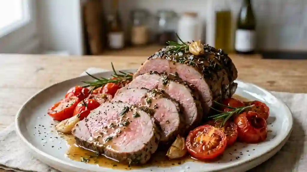 Rôti de veau fondant aux tomates et romarin - Photo de présentation
