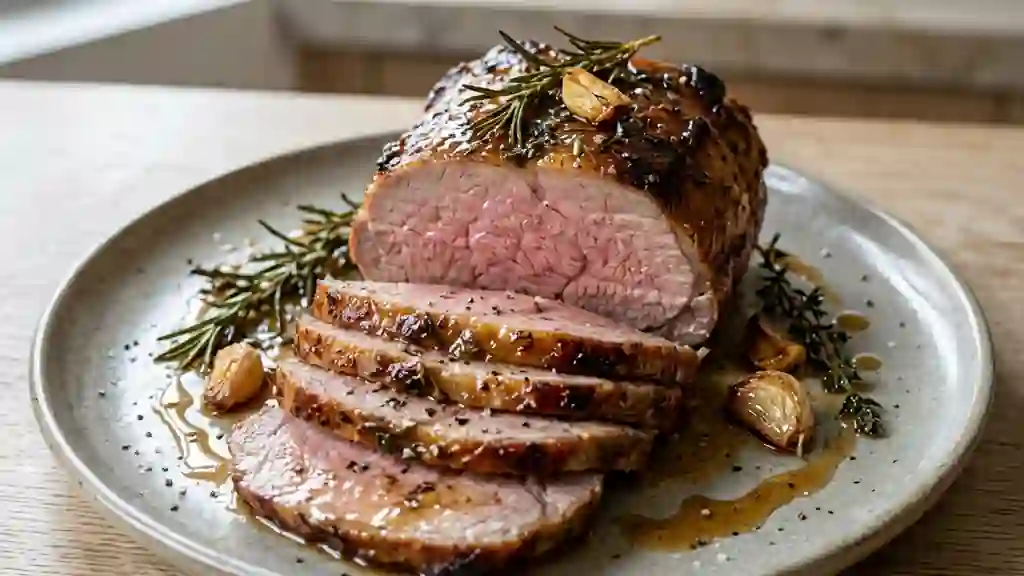 Rôti de veau laqué au miel et romarin - Photo de présentation