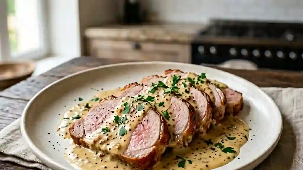 Veau fondant et sa sauce onctueuse à la moutarde - Photo de présentation