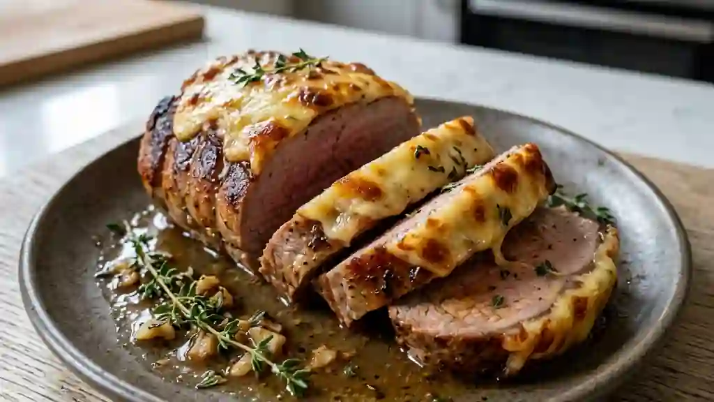 Rôti de veau fondant au gouda gratiné - Photo de présentation