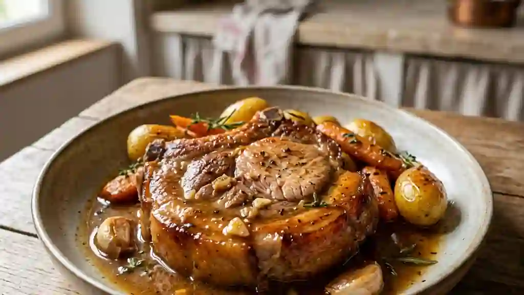Rouelle de porc fondante au vin blanc - Photo de présentation