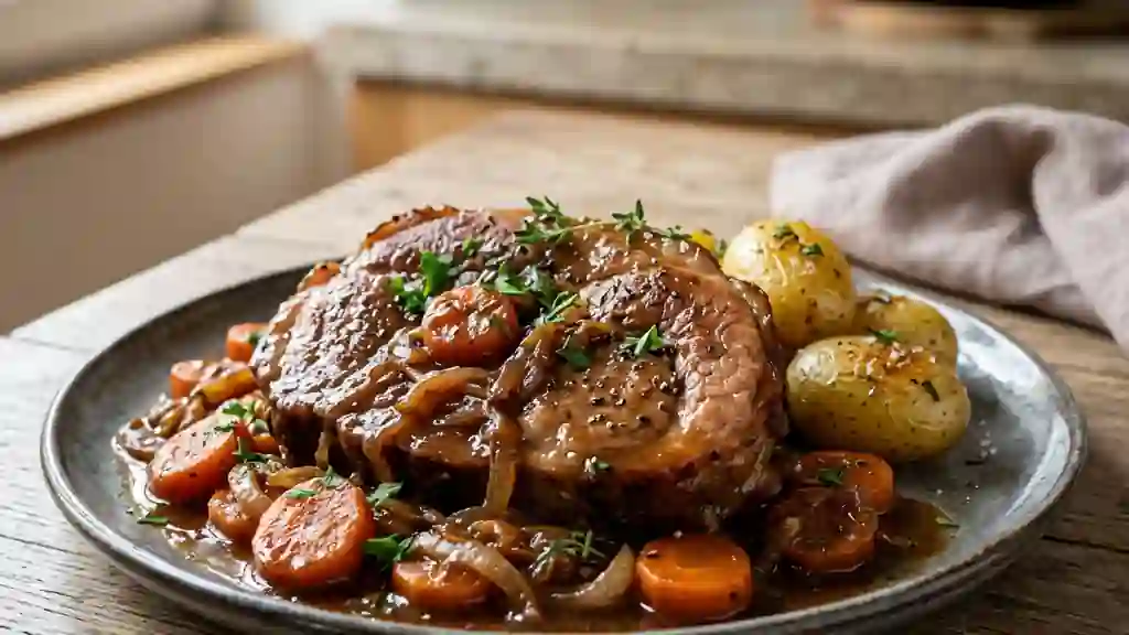 Rouelle de porc fondante au vin blanc - Photo de présentation