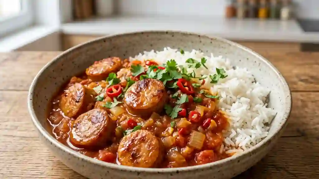 Rougail saucisse créole fondant et pimenté - Photo de présentation