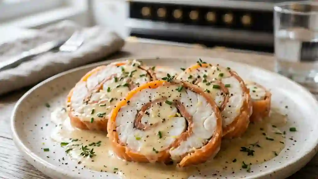 Roulade de lotte, saumon fumé et gingembre frais - Photo de présentation