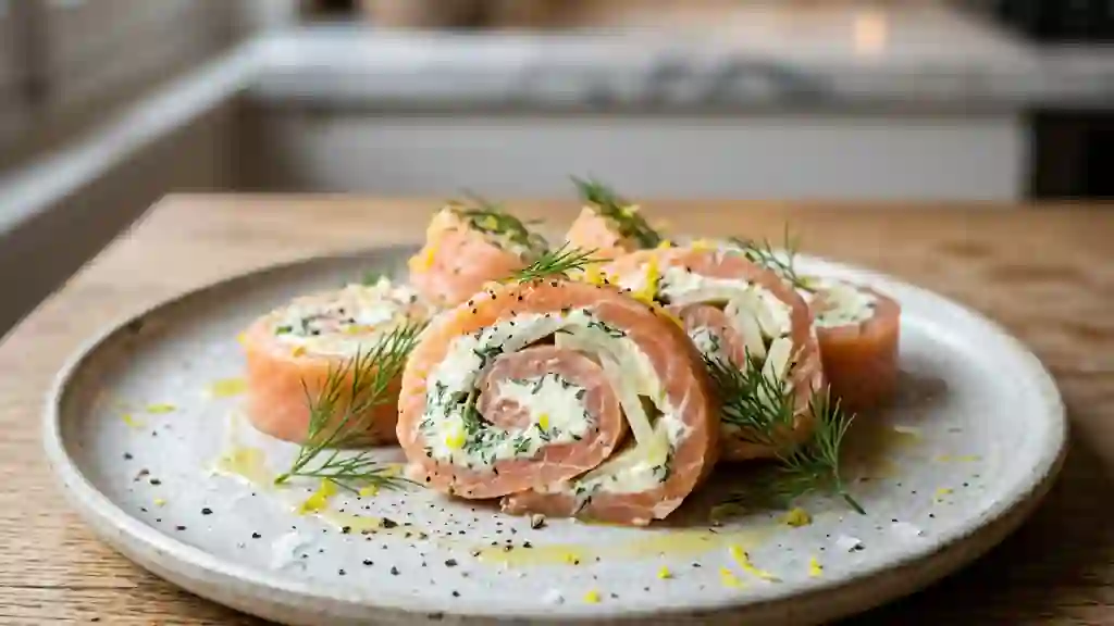 Roulade de saumon fondant au fenouil croquant - Photo de présentation