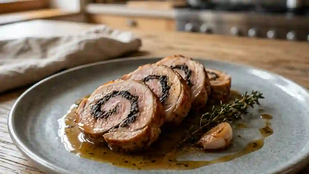 Roulades de veau dorées au cœur d'olives noires - Photo de présentation