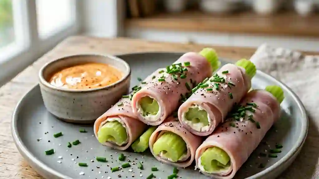 Céleri croquant au jambon et crème piquante - Photo de présentation