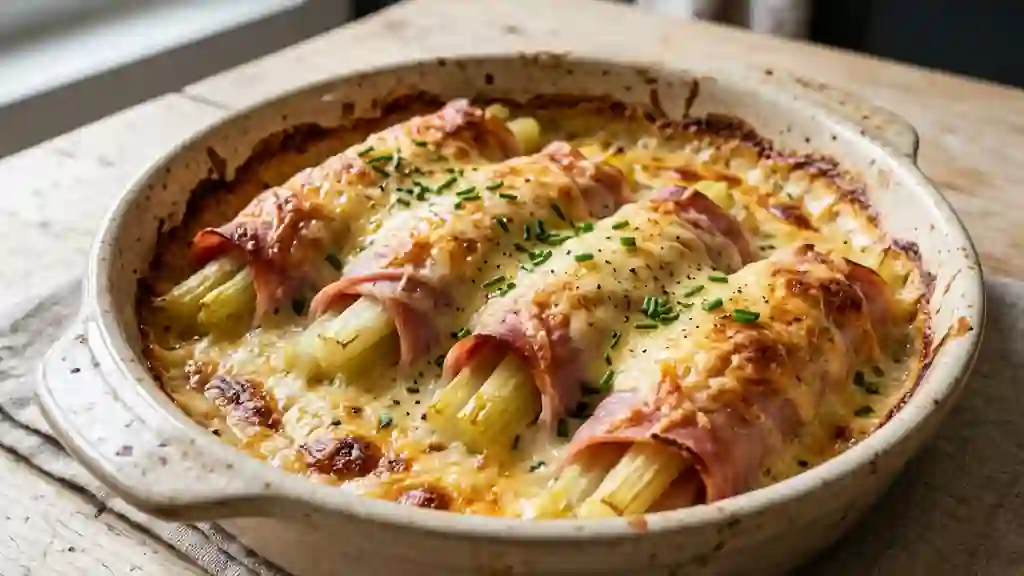 Céleri au jambon et fromage gratiné - Photo de présentation