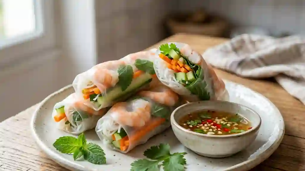 Rouleaux de printemps croquants aux crevettes - Photo de présentation
