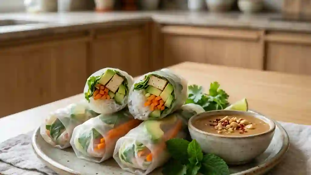 Rouleaux de printemps croquants au tofu - Photo de présentation