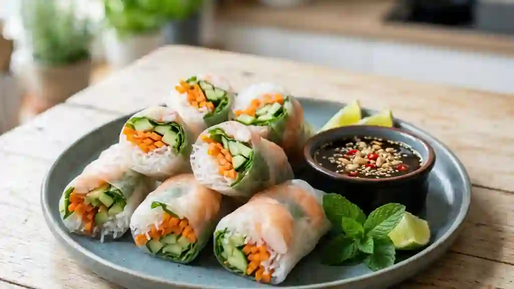Rouleaux de printemps croquants aux crevettes - Photo de présentation