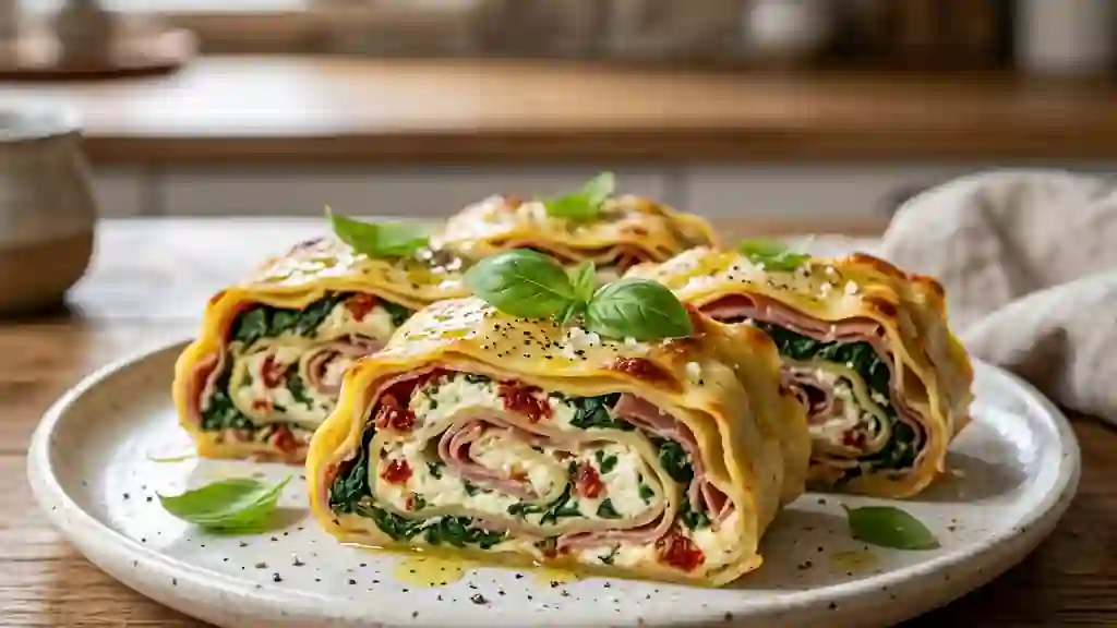 Rouleaux de Lasagne Ricotta, Parme et Épinards - Photo de présentation